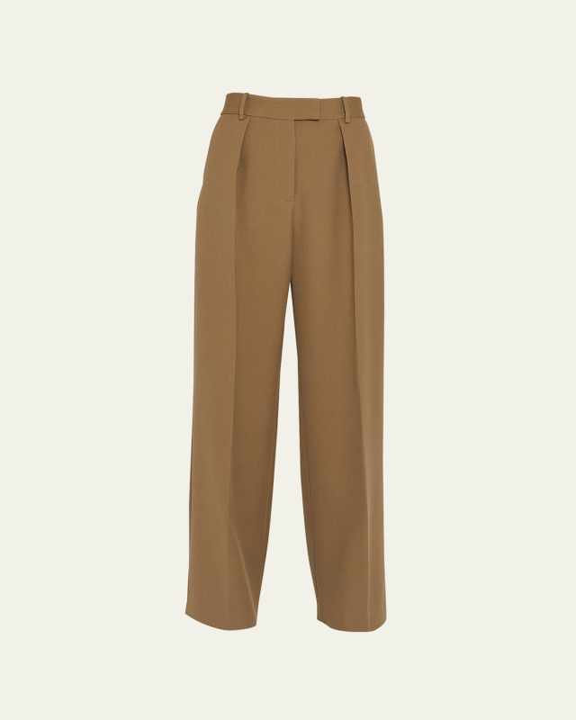Peek A Boo Straight-Leg Wool Pants